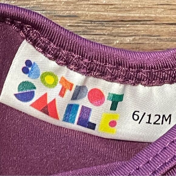 NWT Dot Dot Smile Ruffle Short Sleeve Twirl Dress Purple Size 6-12 Months - Picture 6 of 10